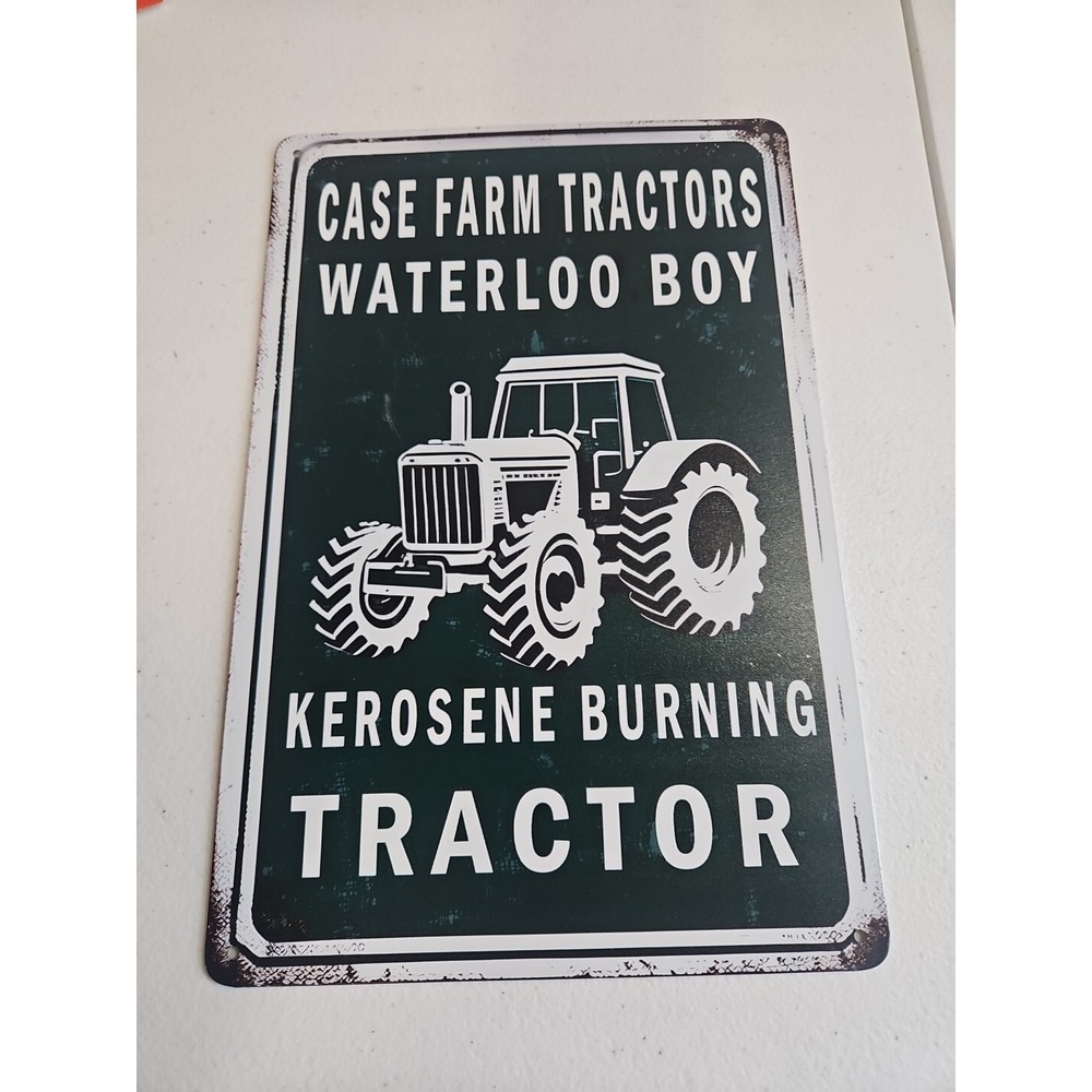 Case Farm Tractors Waterloo Boy Kerosene Metal Tin Sign Vintage Wall Decor 8x12